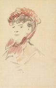Edouard Manet Femme au chapeau rouge (mk40) oil painting reproduction